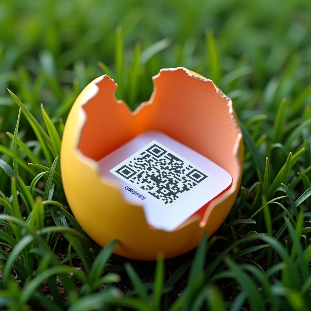 Easter egg with QR code