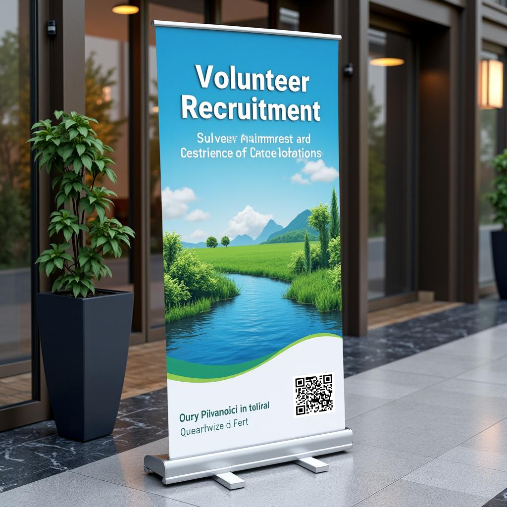 Volunteer Recruitment banner with QR code