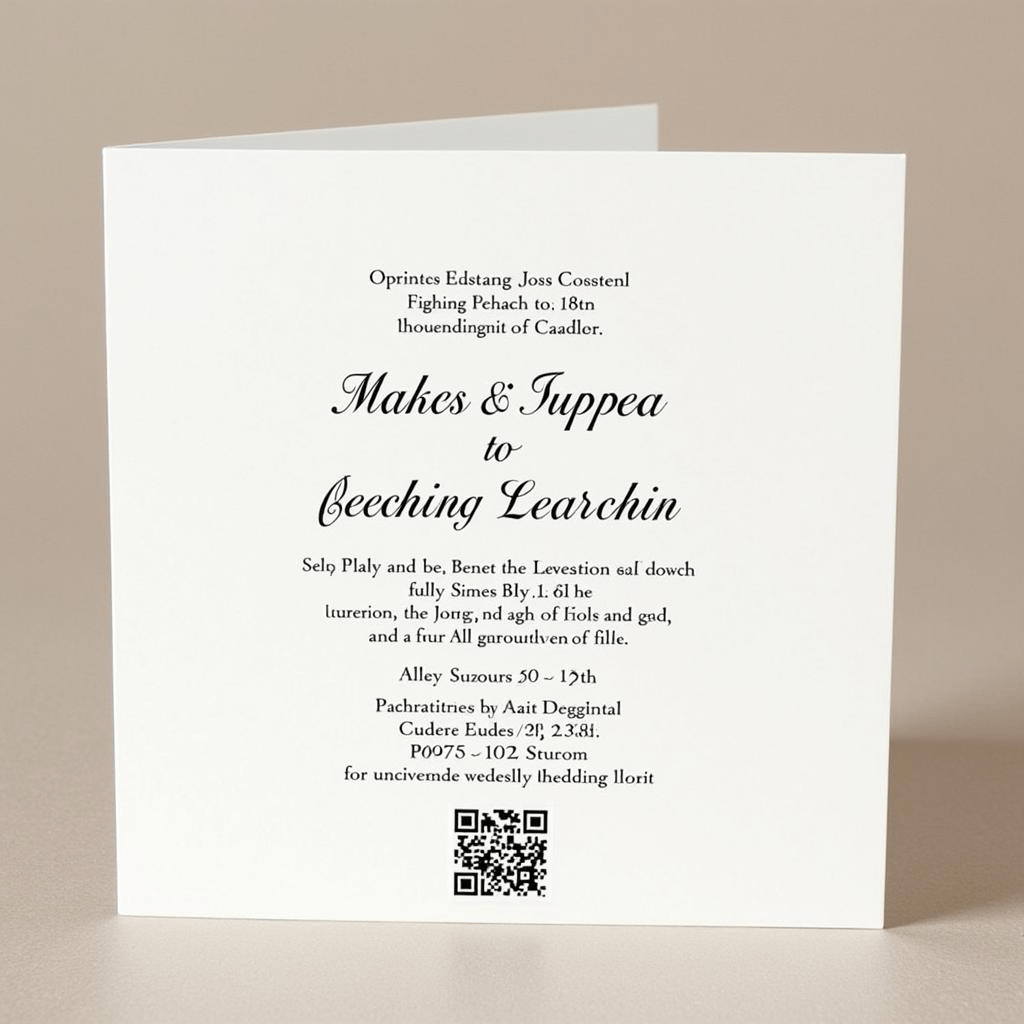 Wedding invitation with QR code